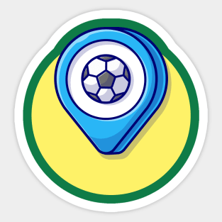 Location Map With Soccer Cartoon Vector Icon Illustration (2) Sticker